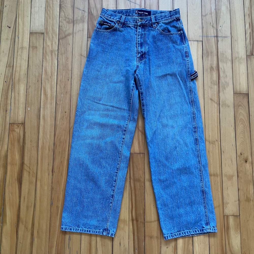Vintage Mecca Jeans Baggy Carpenter Denim Pants Medium Wash Blue 27x27 90s Y2K